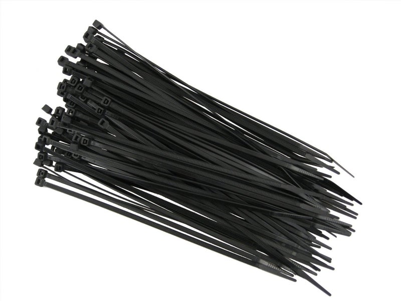 QualGear CT8-B-100-P Self-Locking Cable Ties, 14-Inch, Black 100/Poly Bag - Image 1